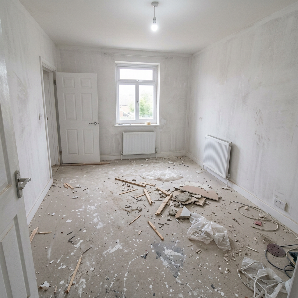 After-builders Cleaning before cleaning