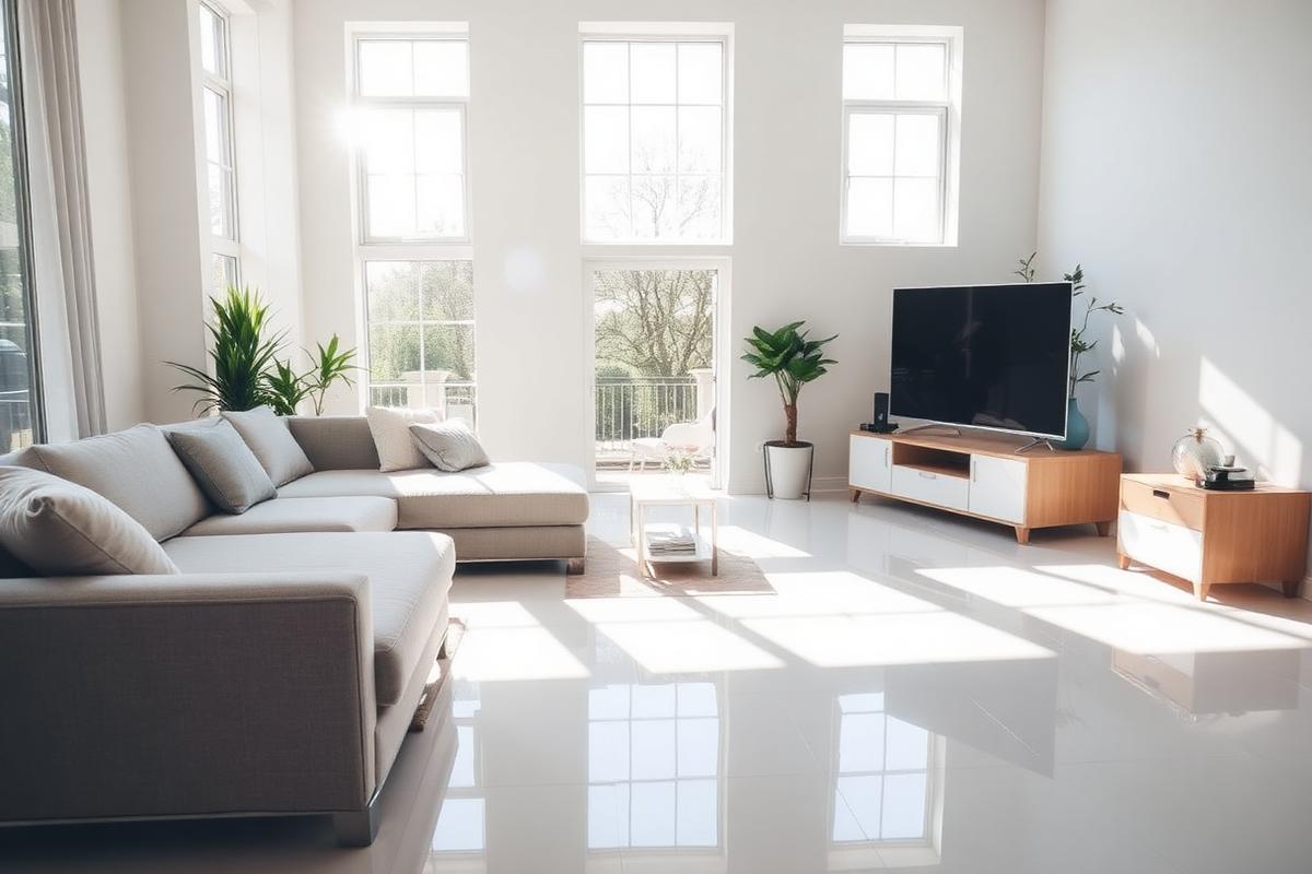 Spotless living room after AkinClean visit